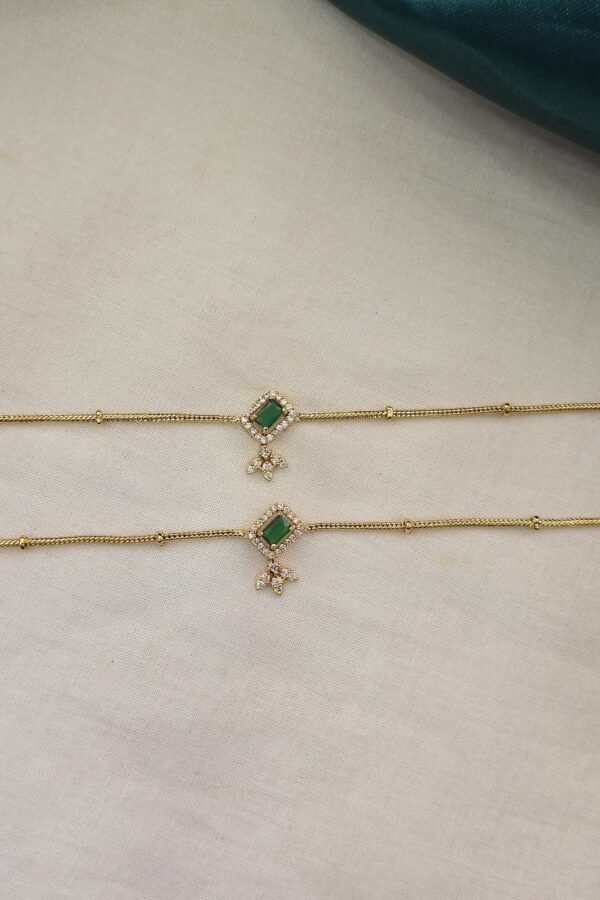 Beautiful Anklet with green stone