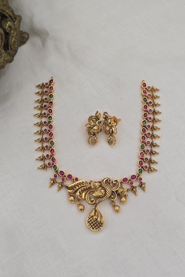 Beautiful Antique peacock design neckset with back chain