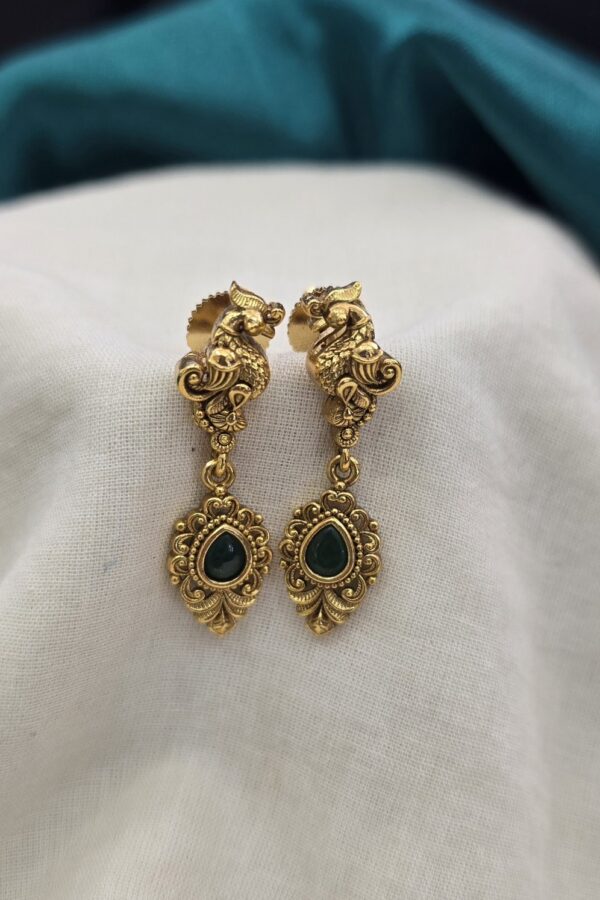 Peacock Green drops earrings