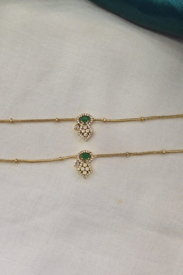 Beautiful anklet with green