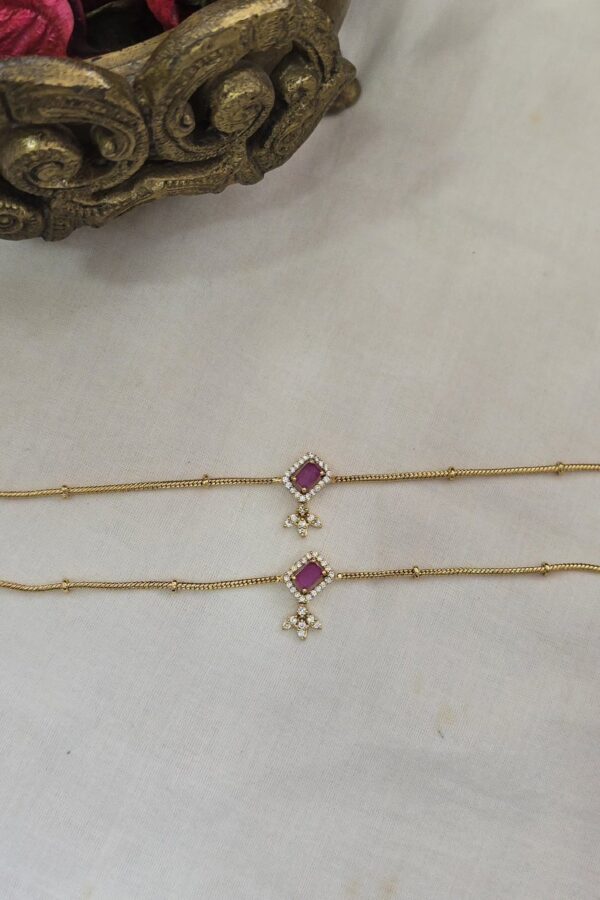 Beautiful Anklet with Ruby stone