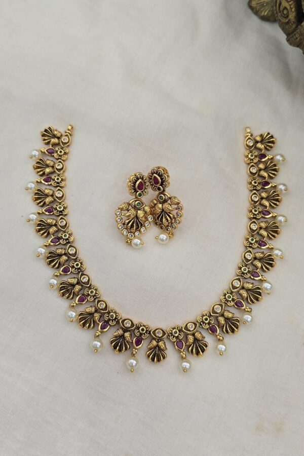Minimal antique neckset with back chain