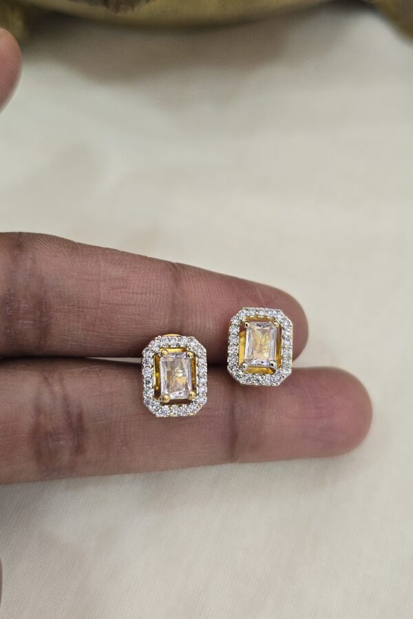 Simple white stone stud