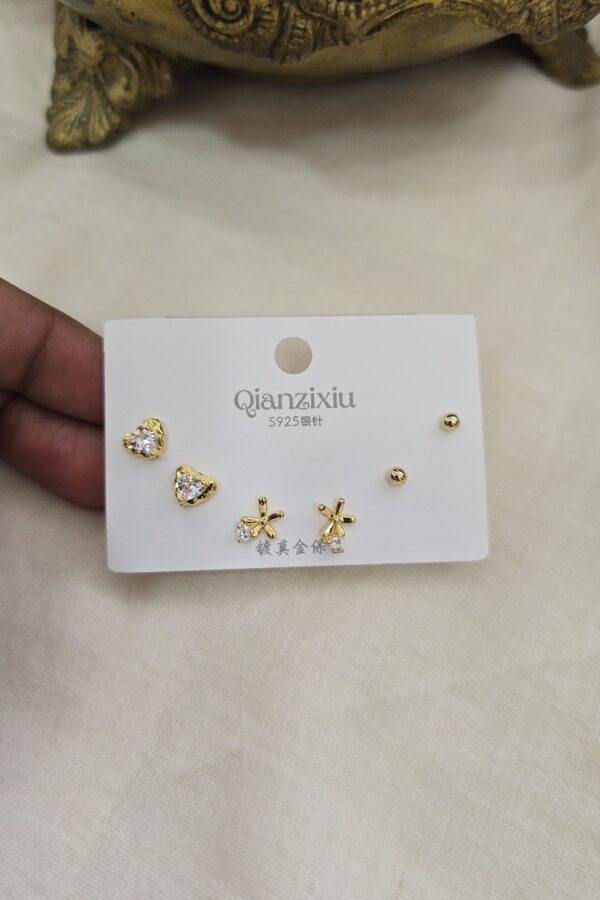 Anti tarnish studs for kids - 3 pairs