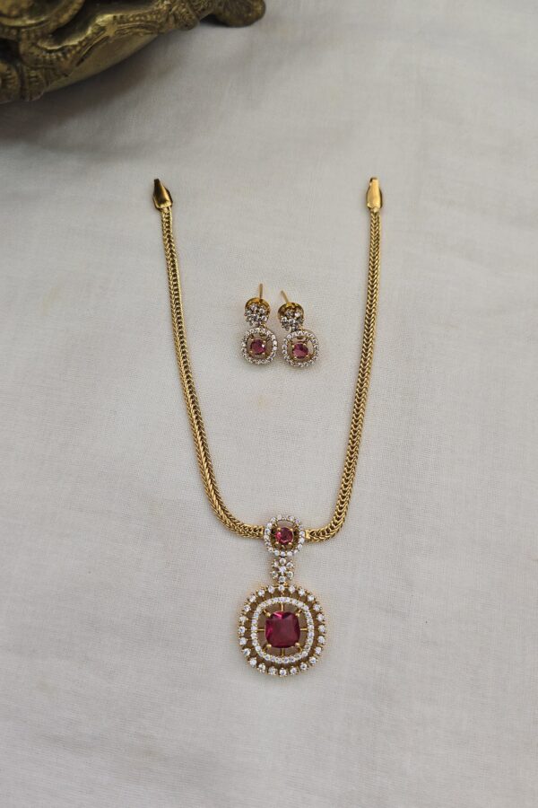Beautiful attigai neck set with back chain