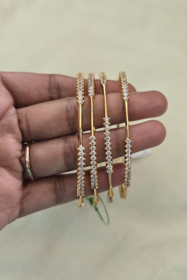 Beautiful diamond replica bangle set of 4