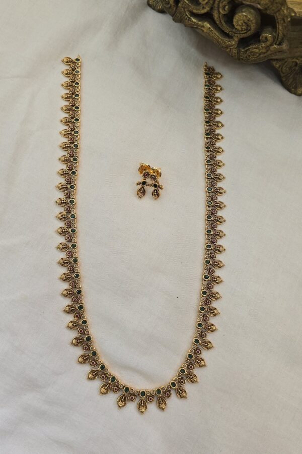 Beautiful antique gold replica haram with back chain