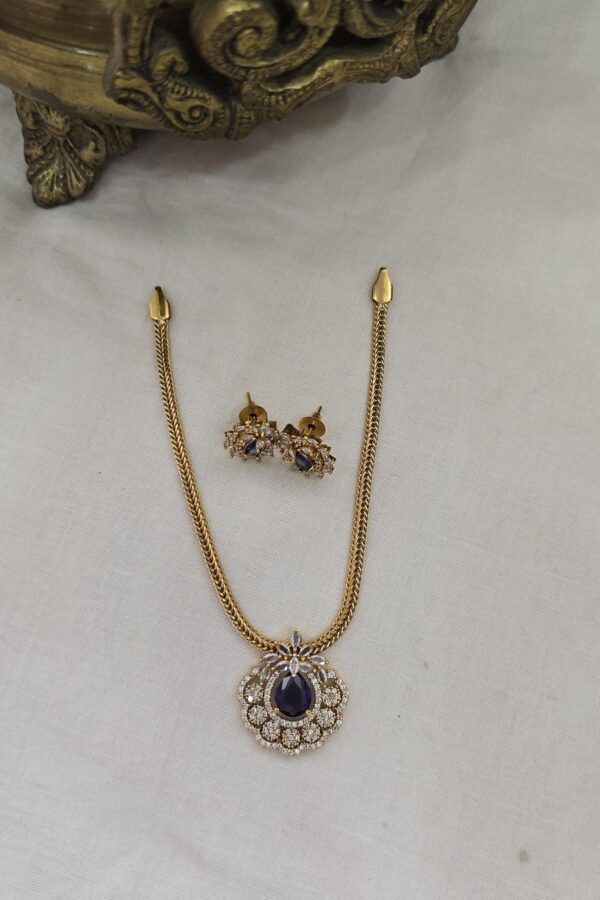 Beautiful attigai type neckset( purple stone ) with back chain