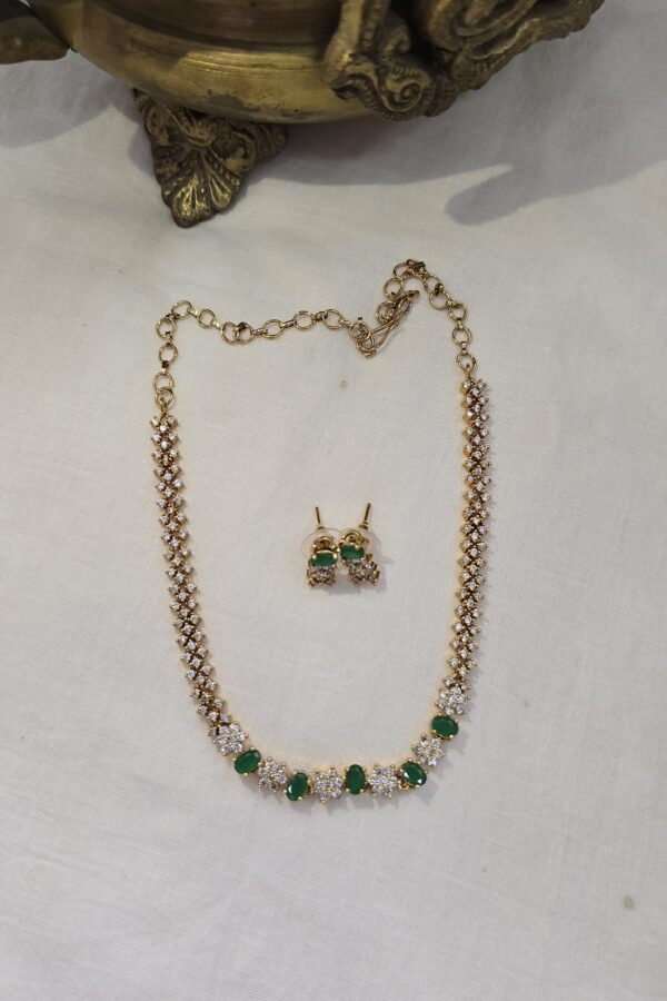 Beautiful stone neckset with back chain